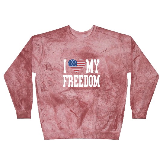 Patriotic American Flag I Heart Freedom, I Love Blast Sweatshirts