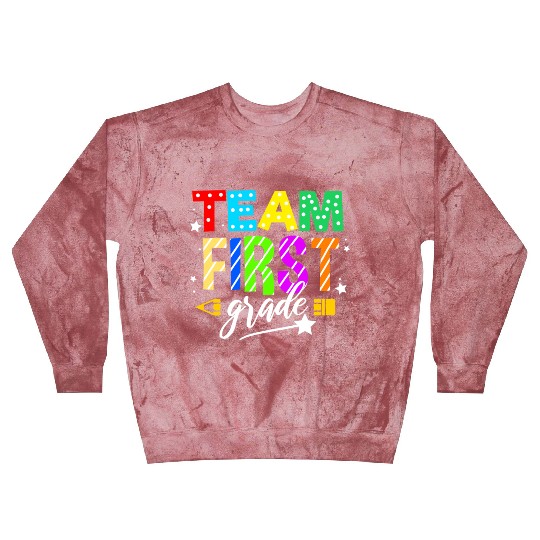 Team First Grade For Elementary Teacher Blast Sweatshirts