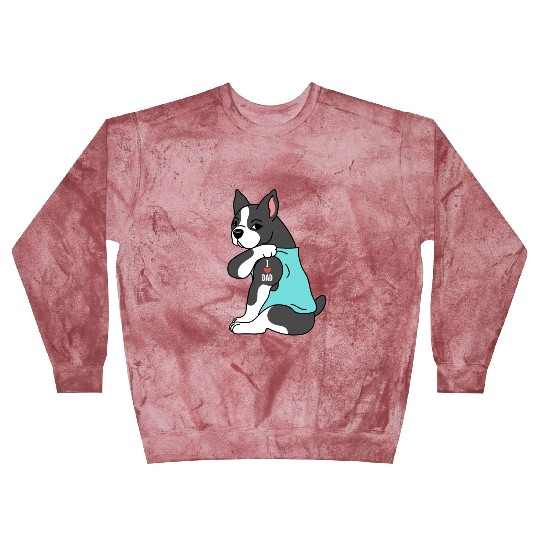 I Love Dad Boston Terrier Blast Sweatshirts