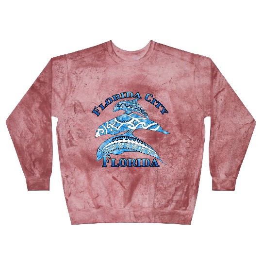 Florida City Florida Vacation Tribal Dolphins Blast Sweatshirts