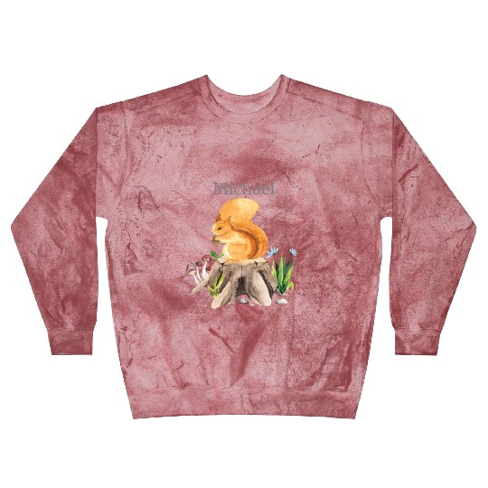 Waldtier Squirrel Flowers Name Michael Blast Sweatshirts