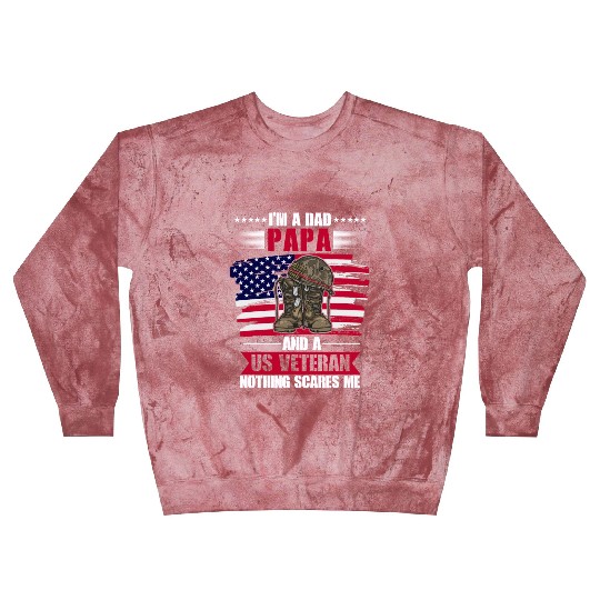 US Veteran Dad American Flag Patriotic Blast Sweatshirts