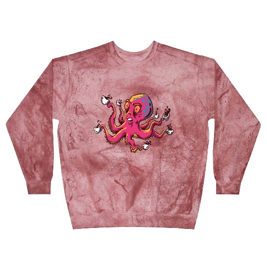 Octopus Drinking Coffee Blast Sweatshirts