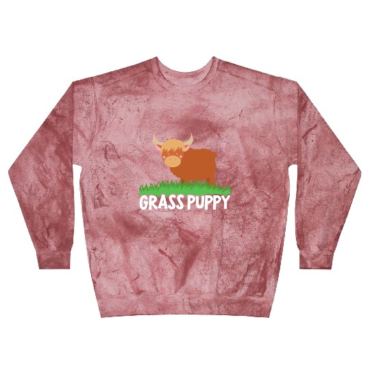 Grass Puppy Highland Farmer Cow Whisperer Farm Blast Sweatshirts