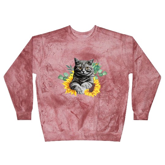 Black Cat With SunFlowers, Gifts For Kitten Lovers Blast Sweatshirts