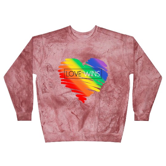 LGBT Rainbow Heart Love Wins Gay Lesbian Trans Bi Blast Sweatshirts
