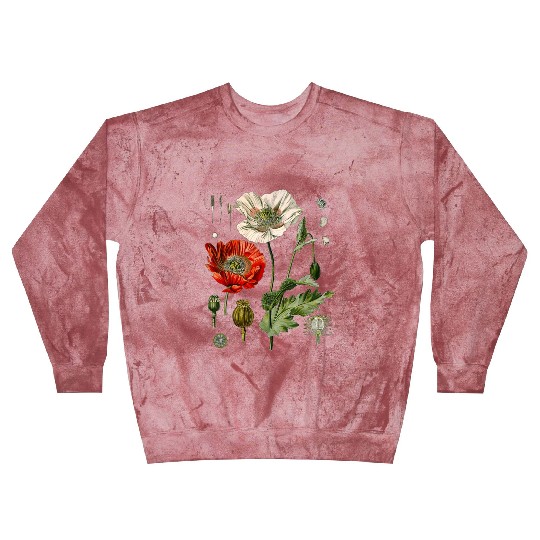Red Poppy flower Botanical Poppies Red Poppy Blast Sweatshirts