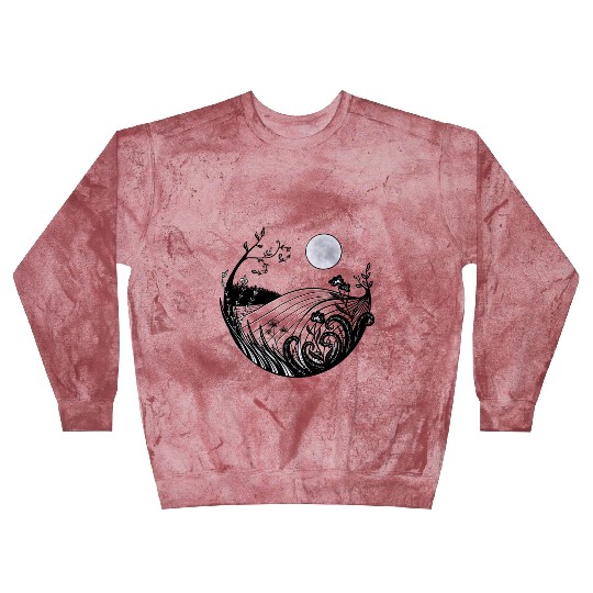 Full moon landscape Blast Sweatshirts