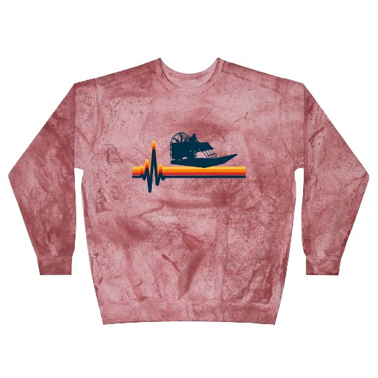 Airboat Fanboat Airboating Swamp Boat Heartbeat Blast Sweatshirts