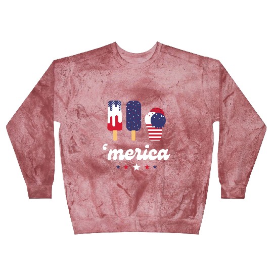 Ice Cream Patriotic Popsicles US Flag Merica Blast Sweatshirts