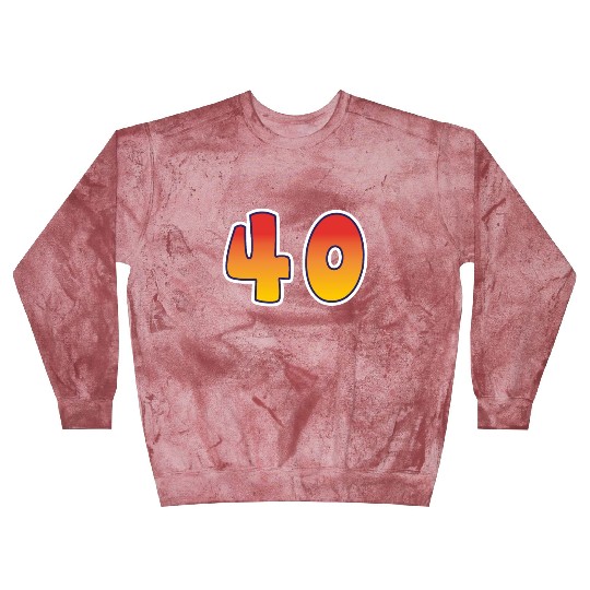 Number 40 Red - Orange Design Blast Sweatshirts