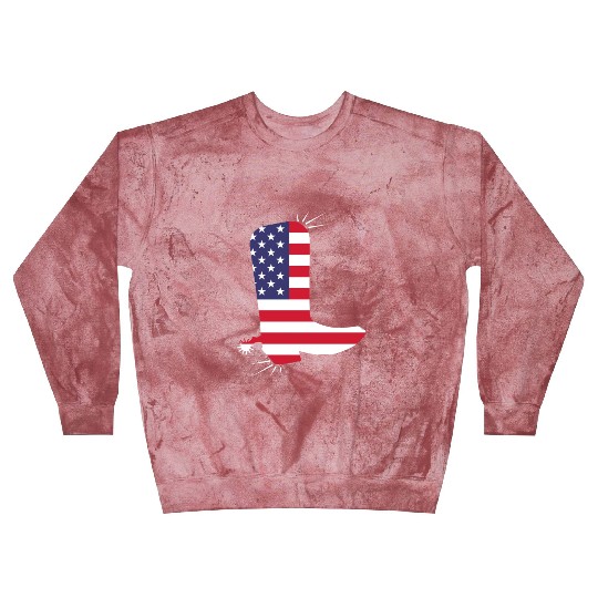 American Flag Cowboy Boot Stars And Stripes Blast Sweatshirts