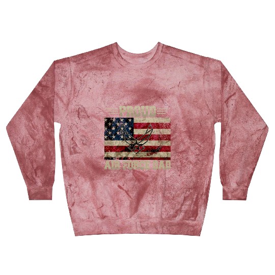 Proud Air Force Dad Veteran Us Flag Blast Sweatshirts