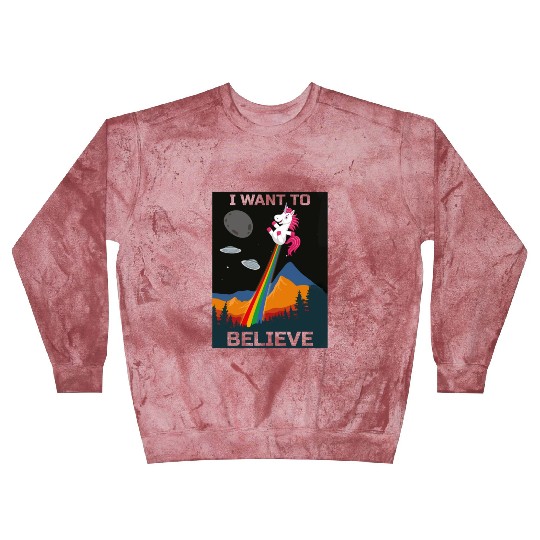 Unicorn "I Want To Believe" UAP Outfit Alien Ufo Blast Sweatshirts