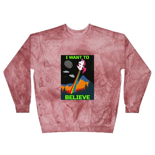 Unicorn "I Want To Believe" UAP Outfit Alien Ufo Blast Sweatshirts