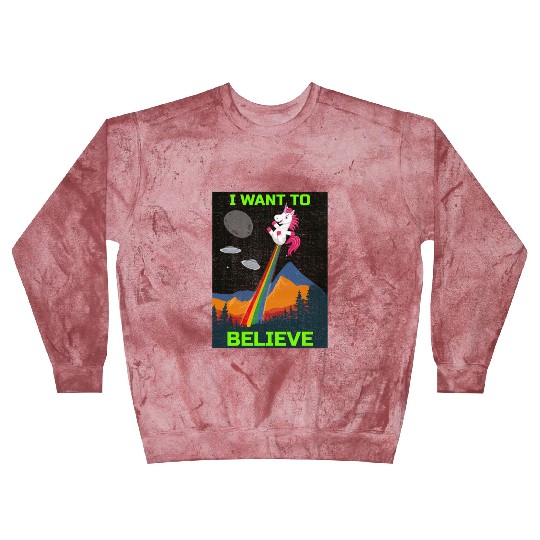 Unicorn "I Want To Believe" UAP Outfit Alien Ufo Blast Sweatshirts