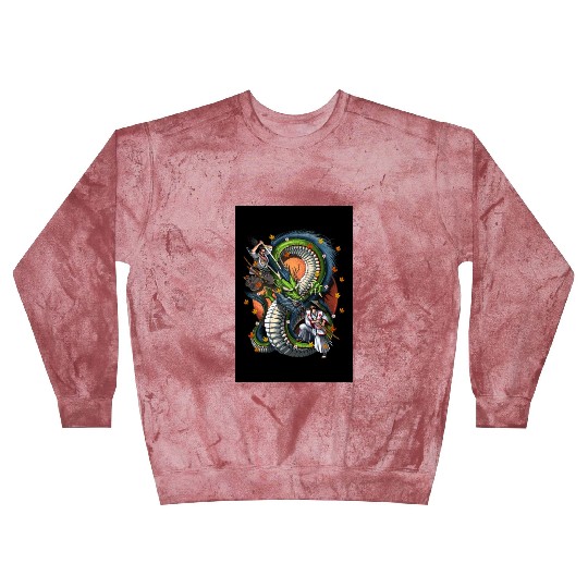 Japanese Dragon Samurai Warrior Battle Blast Sweatshirts