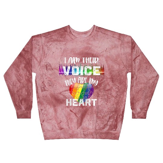Autism Teacher I Am Their Voice They Are My Heart Blast Sweatshirts