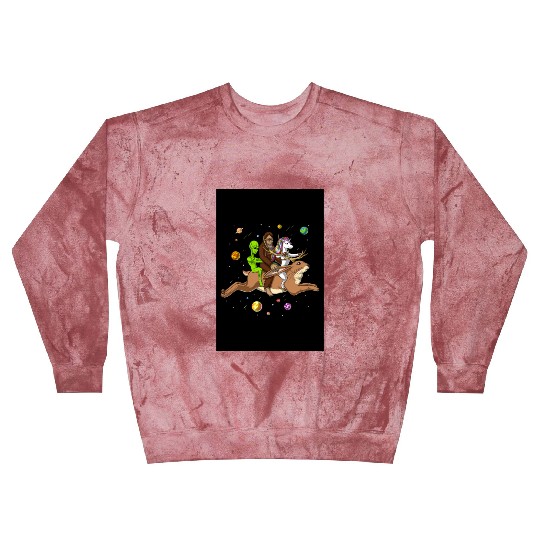 Alien Bigfoot Unicorn Riding Jackalope Blast Sweatshirts