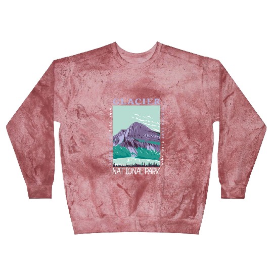 Glacier National Park Hidden Lake Distressed Blast Sweatshirts