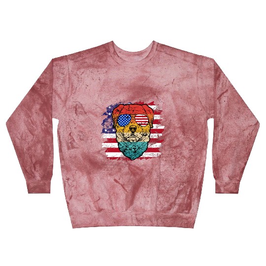 vintage dog lover sublimation flag usa vintage Blast Sweatshirts