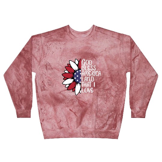 God Bless America Sunflower God Bless USA Blast Sweatshirts