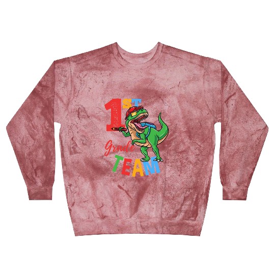 1st Grade Team T-Rex Dinosaur Back To School Boys Blast Sweatshirts