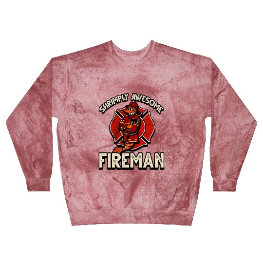 Funny Shrimp/Prawn Pun. Shrimply Awesome Fireman Blast Sweatshirts