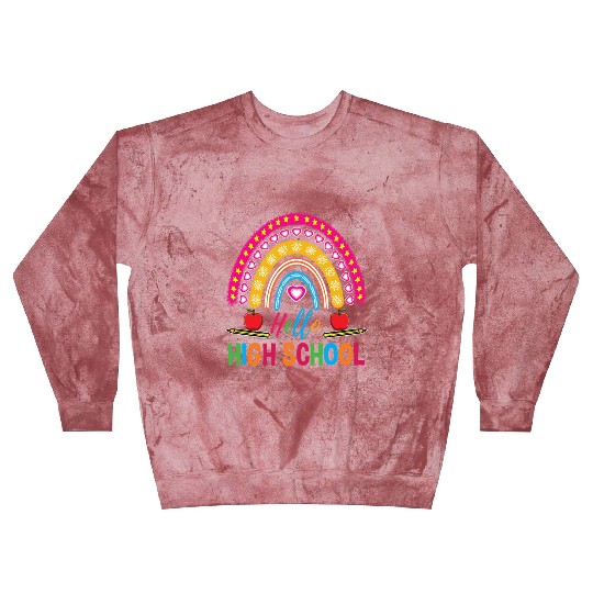Hello High School Teacher Rainbow Blast Sweatshirts