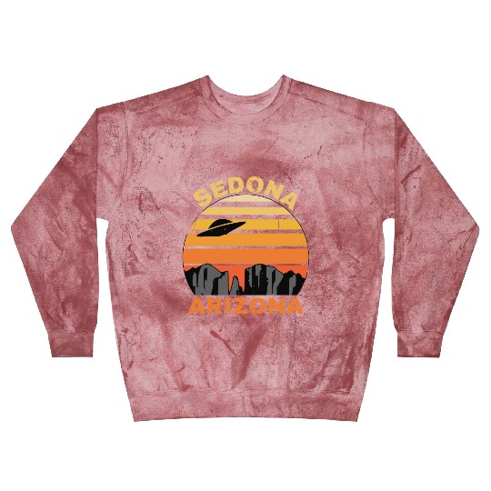 Sedona Arizonna Retro Sunset and UFO Blast Sweatshirts