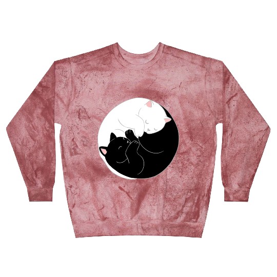 Yin Yang Cat For Cat Lover Blast Sweatshirts