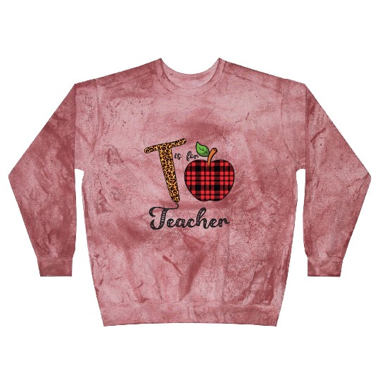 Leopard T is For Teacher Blast Sweatshirts