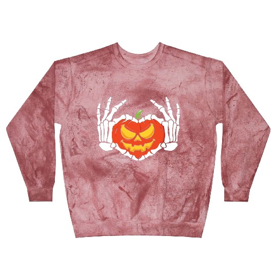 Skeleton Hand Heart Sign Funny Halloween Blast Sweatshirts