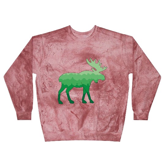 Moose and Mountain Biker (Green) Blast Sweatshirts