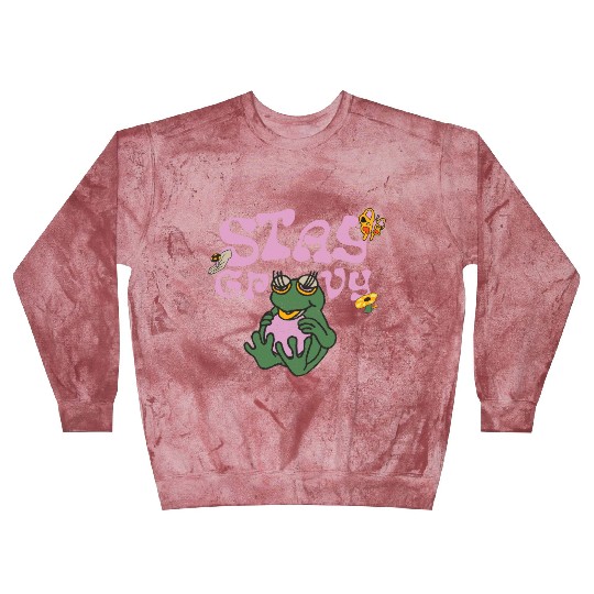 Stay Grvy - Pink Dark Green Typecentric Blast Sweatshirts