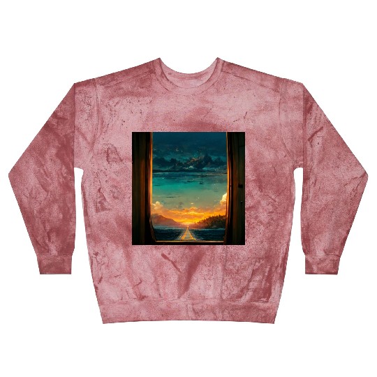 Paradise island painting Blast Sweatshirts