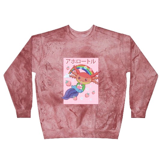 Kawaii Axolotl Strawberry Milk Gay Pride Blast Sweatshirts