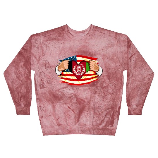 Afghanistan Who Live in America Afghani Flag Blast Sweatshirts