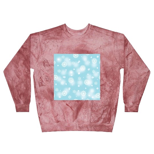 Abstract Blue Snowflakes Pattern Blast Sweatshirts