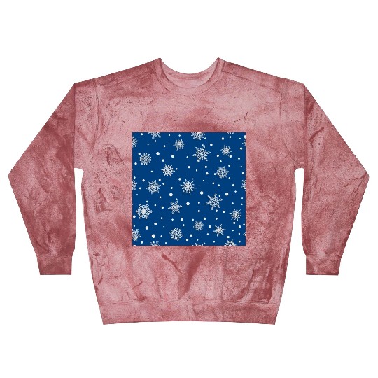 Modern Navy Blue Snowflakes Pattern Blast Sweatshirts