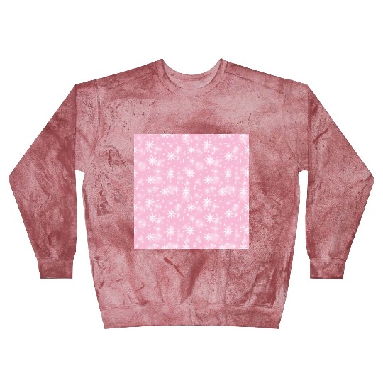 Pink Snowflakes Pattern Blast Sweatshirts