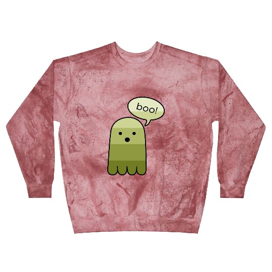 Olive Green Boo Ghost Halloween Blast Sweatshirts