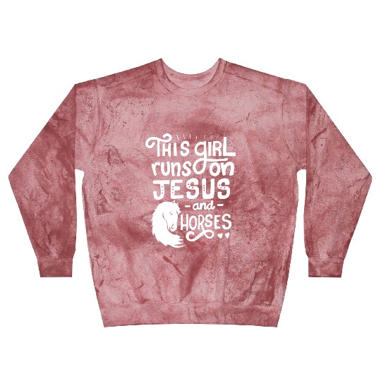 This Girl Runs on Jesus And Horses for Horse Blast Sweatshirts