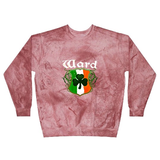 Ward Irish Surname Ireland Flag Shield Shamrock Blast Sweatshirts
