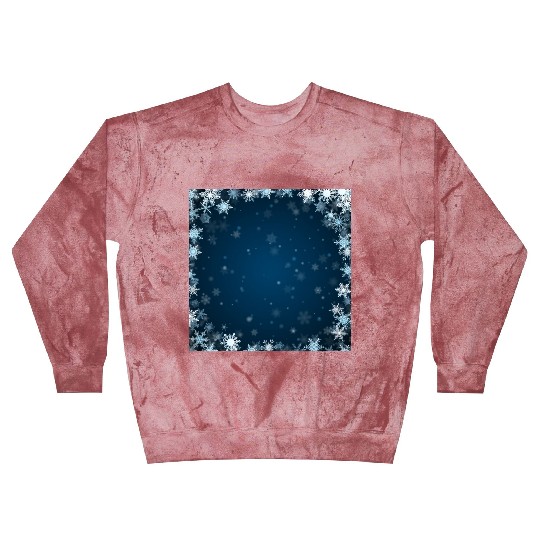Navy Blue White Snowflakes Pattern Blast Sweatshirts