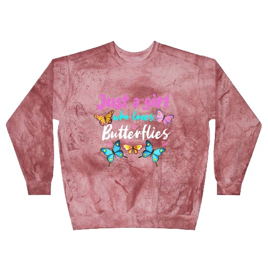 Just A Girl Who Loves Butterflies Blast Sweatshirts