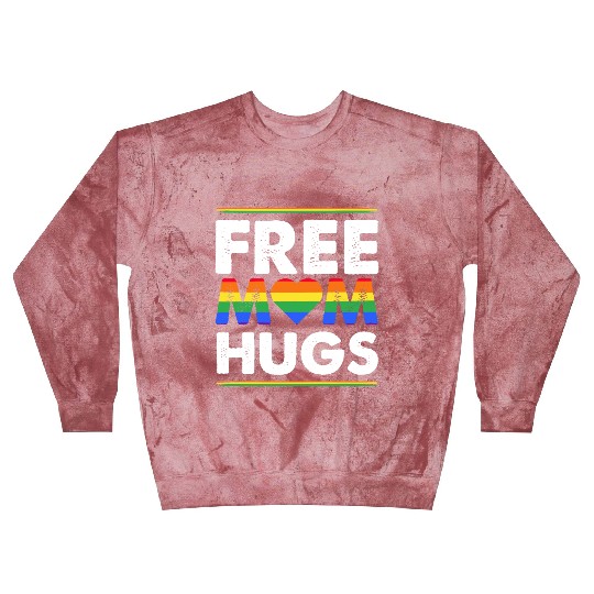 Free Mom Hugs Rainbow Parade Pride Month LGBTQ Blast Sweatshirts