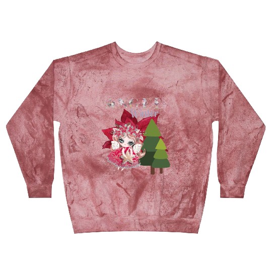 Winter Angel Christmas Tree Poinsettia Blast Sweatshirts