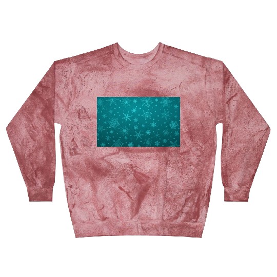 Teal Snowflakes Christmas Pattern Blast Sweatshirts