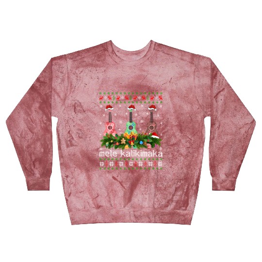 Mele Kalikimaka Ukulele Guitar Gift Ugly Ukulele Blast Sweatshirts